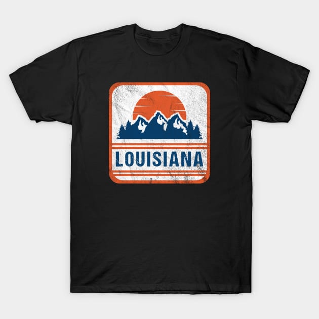 Retro Vintage Louisiana USA Mountain Gift for Men T-Shirt by JKFDesigns